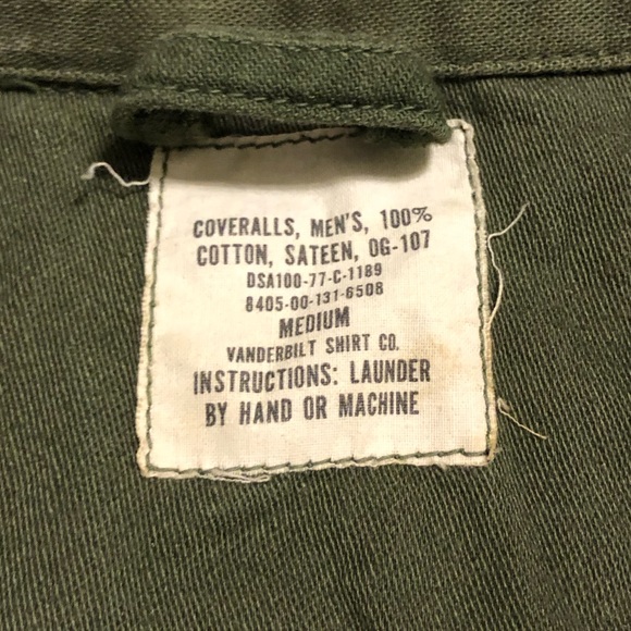 USGI OD Green Med.Coveralls Cotton Sateen TYPE I NSN 8405-00-131-6508 1970s EUC - Picture 2 of 10
